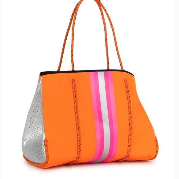 Haute Shore Greyson Tote "Wow" Stylish Pink & Orange Bag NWT (Flaws) - Picture 3 of 12